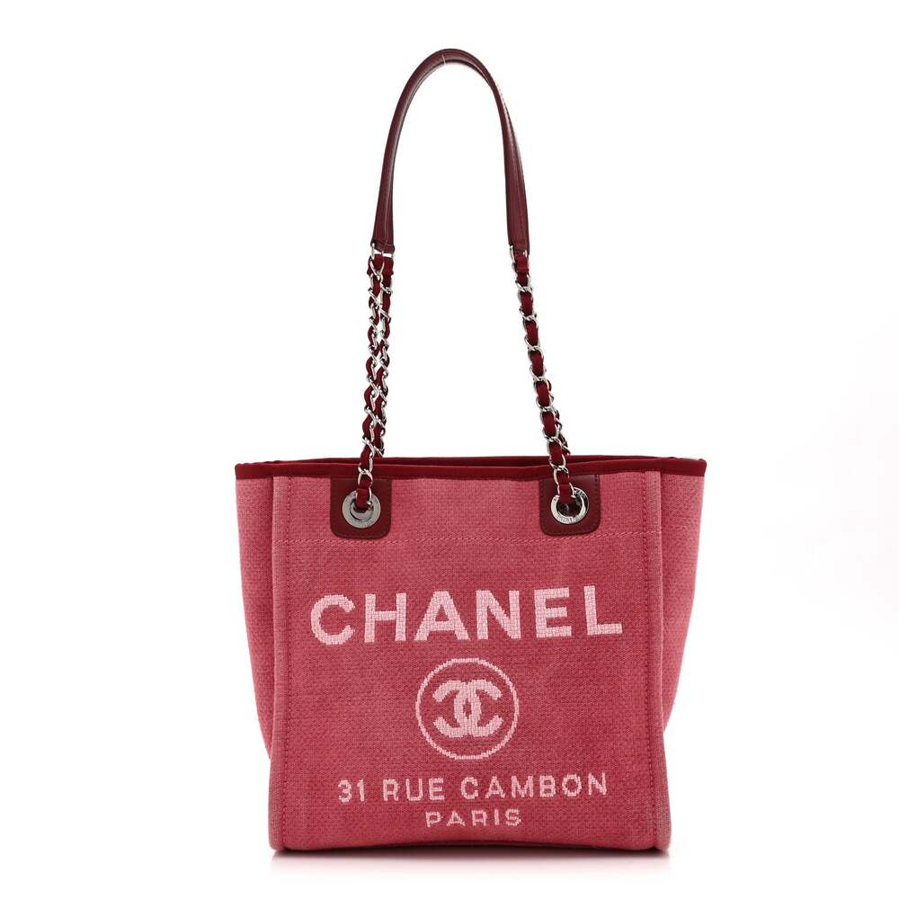 Chanel Canvas Mini Deauville Tote Red #257819C16B
